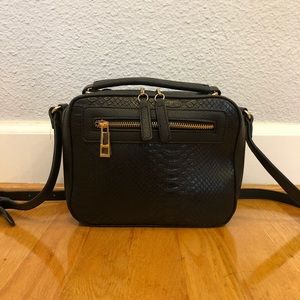 NWOT Black Shoulder Bag with Gold Accents